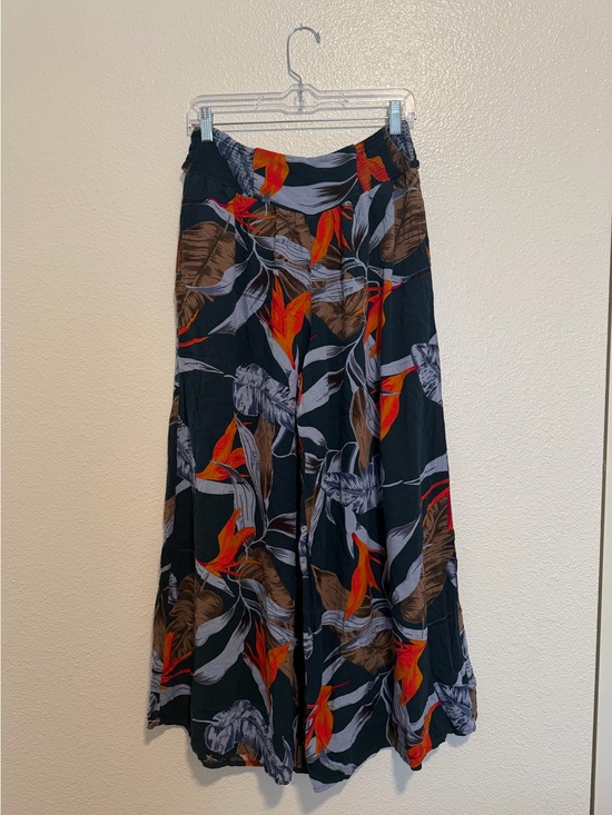 Not sure Pants - Onzie Black Wide-Leg Pants with Orange and Brown Tropical Print